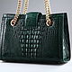 Сумка женская из кожи крокодила IMA0786G1. Классическая сумка. CrocShop товары из экзотической кожи. Ярмарка Мастеров.  Фото №7