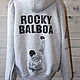 Sweatshirt sweatshirt a hoodie with a picture of rocky Balboa-hand painted. Mens jumpers. Koler-art handpainted wear. My Livemaster. Фото №6