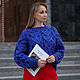 Jerseys: Women's large knit sweater with braids oversize cornflower blue. Sweaters. Kardigan sviter - женский вязаный свитер кардиган оверсайз. Online shopping on My Livemaster.  Фото №2