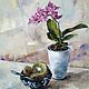 Breakfast with orchid. Still life oil. Pictures. Maria Bel. Online shopping on My Livemaster.  Фото №2