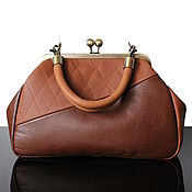 Сумки и аксессуары handmade. Livemaster - original item Brown Leather Valise, Retro Clasp Bag. Handmade.