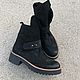 Shoes ' Fashion black nubuck, beige Welt black sole', Boots, Moscow,  Фото №1