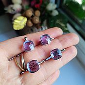 Браслет из стекла "Орхидея", фиолетовый браслет