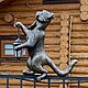 Светильник:улица:сад «Кот с фонарём». Светильники садовые. мастерская Time Art. Ярмарка Мастеров.  Фото №4