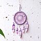 A small lilac-pink Dreamcatcher with knitted feathers, Suspension, St. Petersburg,  Фото №1