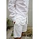 Заказать Рубашка мужская из конопляной ткани Hemp Collarless Shirt Natural. VÄN Studio. Ярмарка Мастеров. . Рубашки мужские Фото №3