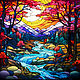 Painting Autumn in the mountains. Landscape. stained glass. buy painting artist, Pictures, St. Petersburg,  Фото №1