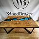 Стол-река из капового карагача и эпоксидной смолы 150х80 см. Столы. WoodBroker. Интернет-магазин Ярмарка Мастеров.  Фото №2