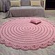 Round large handmade carpet made of cotton cord Rustic-2, Carpets, Kabardinka,  Фото №1