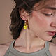 Серьги-кольца с керамическими подвесками. Серьги-кольца. AM Jewellery. Интернет-магазин Ярмарка Мастеров.  Фото №2