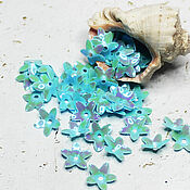 Материалы для творчества handmade. Livemaster - original item Sequins 12 mm Blue flower 2 g. Handmade.