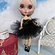 Кукла Блайз кастомная. Балерина Чёрный Лебедь. Custom Blythe Doll, Шарнирная кукла, Москва,  Фото №1