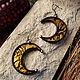 Moon Gold Earrings (e-003-09). Earrings. #Ofel_way. My Livemaster. Фото №4