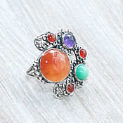 Garnet set (ring and earrings) (979)