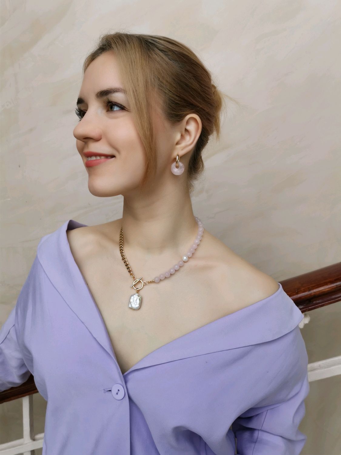 Колье из розового кварца в интернет-магазине Ярмарка Мастеров по цене ...