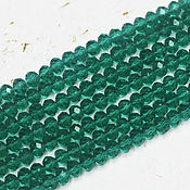 Материалы для творчества handmade. Livemaster - original item Beads 80 pcs faceted 3h2 mm Green emerald. Handmade.