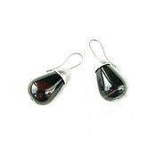 Украшения handmade. Livemaster - original item Earrings with agate, drop earrings, black earrings 