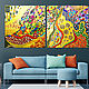 Interior painting abstraction Klimt. Bright modular big picture. Pictures. House of the Sun (irina-bast). Online shopping on My Livemaster.  Фото №2