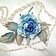 Brooch-pin: Blue rose silk. Brooches. silk fairy tale. Online shopping on My Livemaster.  Фото №2