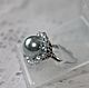 Silver ring with pearls and crystal beads Frost, Rings, Krasnoyarsk,  Фото №1
