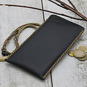 Сумки и аксессуары handmade. Livemaster - original item Leather Phone Case with braid. Handmade.
