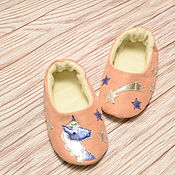 Кожаные тапочки"Бабочки",чешки, детская обувь