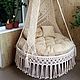 Подвесное кресло. Качели садовые. Оксана Макраме узелочки (macrame-uzelochki). Ярмарка Мастеров.  Фото №12