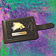 Business card holder made of genuine leather with a tab, Business card holders, Essentuki,  Фото №1