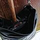 Сумка из натуральной кожи черная с аппликацией ручной работы. Сумка через плечо. Gelekoka. Сумки ручной работы.. Ярмарка Мастеров.  Фото №5
