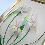 Картины и панно handmade. Livemaster - original item Panels: white irises. Handmade.