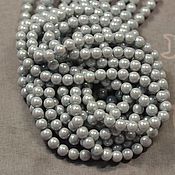 Материалы для творчества handmade. Livemaster - original item 20 PCs 4mm Czech pearls Pearlescent Grey round MAXIMA crystal. Handmade.