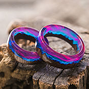 Украшения handmade. Livemaster - original item Norway Lights Wedding Pair Rings. Handmade.