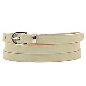 Аксессуары handmade. Livemaster - original item Gray leather belt. Handmade.