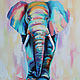 Картина маслом- слон "Хранитель мудрости" 50/60 см, Картины, Сочи,  Фото №1