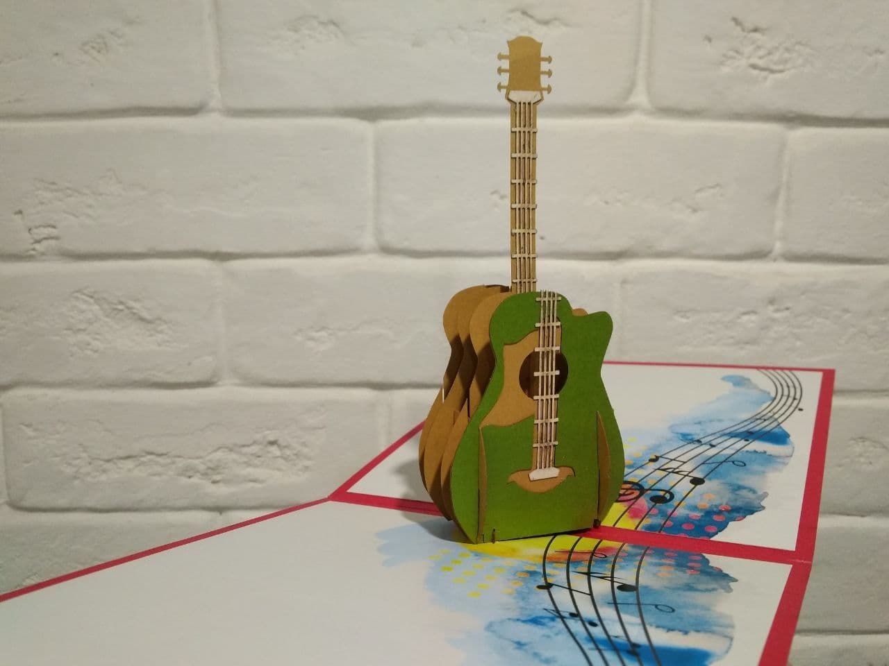 Объемная гитара открытка