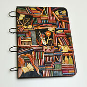 Канцелярские товары handmade. Livemaster - original item Notepad wood cover A4 "The Fox in the library". Handmade.