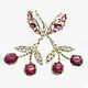 925 Sterling silver cherry earrings with natural star-shaped rubies, Earrings, Moscow,  Фото №1