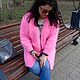 Вязаное пальто в цвете ПЕРСИДСКАЯ РОЗА из Итальянской Ангоры, Кардиганы, Оренбург,  Фото №1