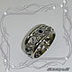 Ring 'Wedding rings-EXCLUSIVE' 925 silver, sapphires, rhodium. VIDEO, Rings, St. Petersburg,  Фото №1