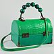 Сумка-шкатулка из зеленой кожи питона. Классическая сумка. Katerina Novik (Accessories-B-S). Интернет-магазин Ярмарка Мастеров.  Фото №2