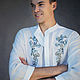 Embroidered men's shirt ' White', Mens shirts, Vinnitsa,  Фото №1