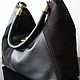 Black leather bag, suede hobo bag, black. Sacks. Olga'SLuxuryCreation. Online shopping on My Livemaster.  Фото №2