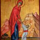 Рукописная икона Первые шаги Христа из скита Св. Анны, Афон, Греция, Иконы, Москва,  Фото №1