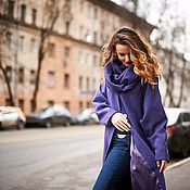 Одежда handmade. Livemaster - original item Oversize coat with Lavender snood