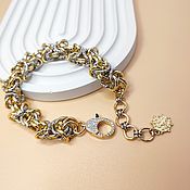 Украшения handmade. Livemaster - original item Braided Chain Bracelet gilt - rhodium. Handmade.