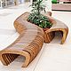 Параметрическая скамья Bench GL2.11 «орех» (5.2м, 320кг), Скамейки для сада, Москва,  Фото №1