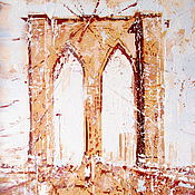Картины и панно handmade. Livemaster - original item New York Painting ORIGINAL PAINTING Brooklyn Bridge. Handmade.