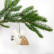 Сувениры и подарки handmade. Livemaster - original item White crow Toy for the Christmas tree. Handmade.