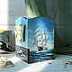 Pencil holder wooden decoupage men's marine with ship blue. Pencil holders. Decoupage for you (Anastasiya). Online shopping on My Livemaster.  Фото №2