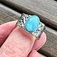 Кольцо с Казахстанской Бирюзой серебро 925. Кольца. Jeweller -Danil. Ярмарка Мастеров.  Фото №4